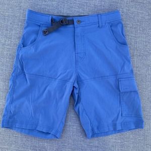Gerry Cargo Shorts Adult Size 32 Blue Stretch Hiking Outdoor Zip Pocket Men's
